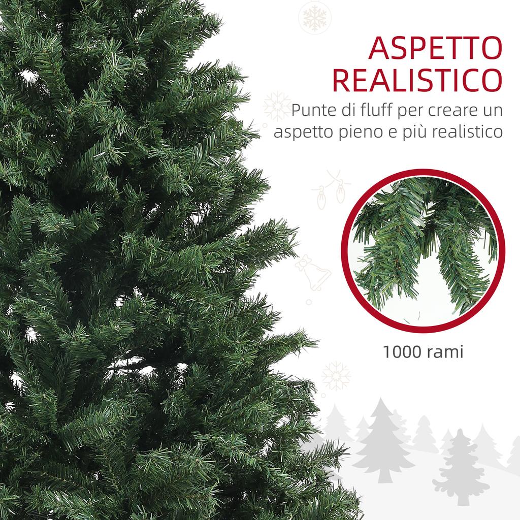 Artificial Christmas Tree diameter 110 x 180 cm with 1000 Steel and Green Plastic Branches