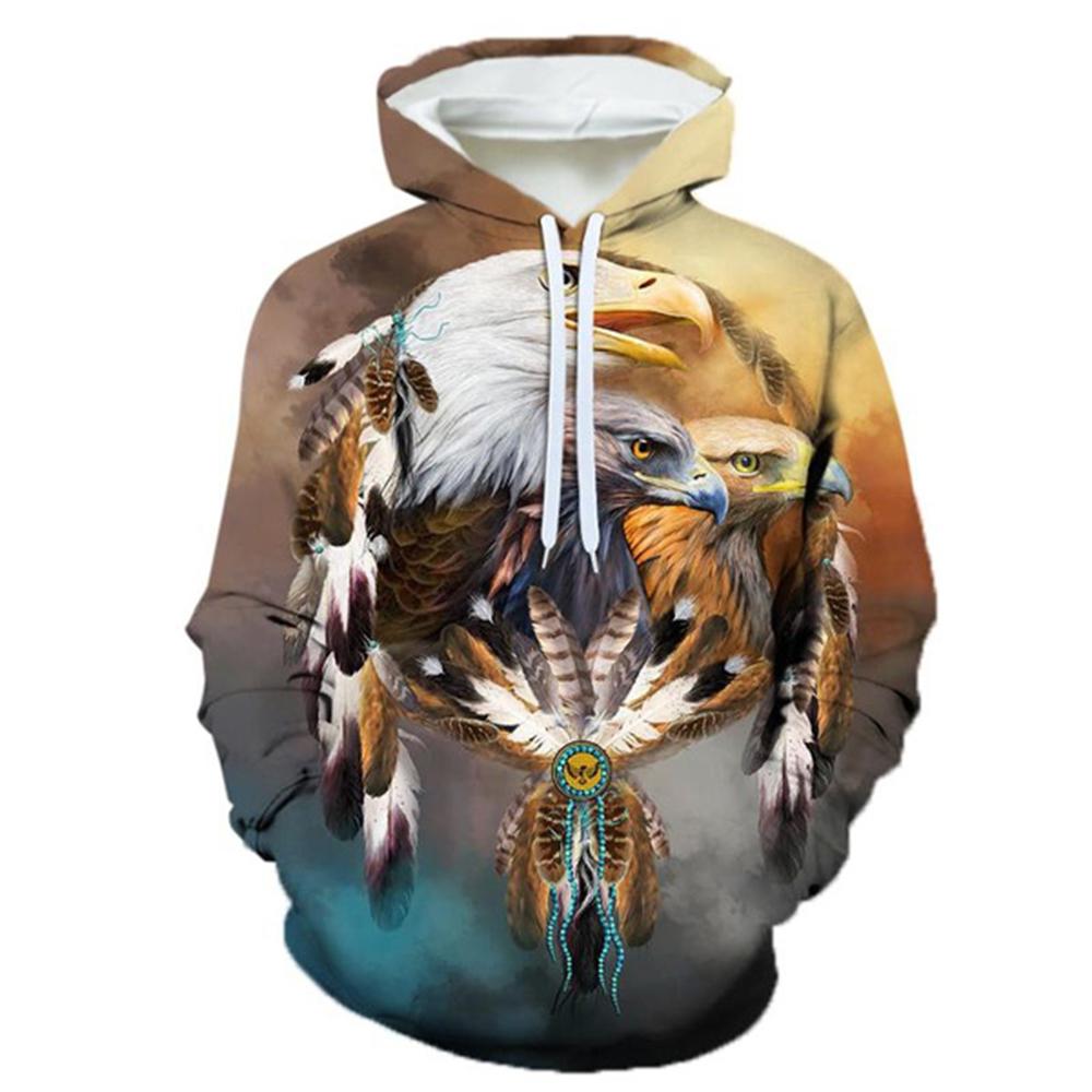 Do Old Eagle Graphics 3d Printing Men's Plus-size Hoodie Casual Pullover Popular Street Wear Fashion Top Trends Men's Clothing