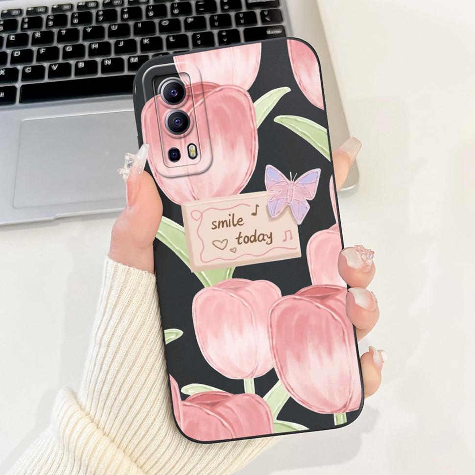 For Vivo Y72 5G Casing V2041 Colorful Flower Cartoon Cover Silicone Soft TPU Phone Case For Vivo Y 72 Y72  5G Coque Fundas Capas