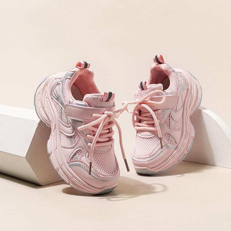 

Girls sports shoes 2025 autumn new children s mesh dad shoes girls casual shoes older children s soft-soled running shoes 26