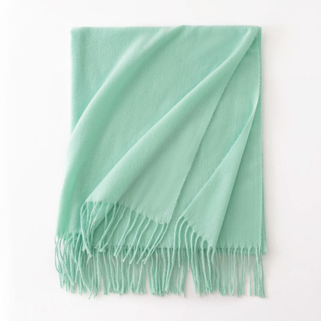 Cashmere Feel Solid Color Women's Imitation Cashmere Scarf Spring Atmosphere Korean Style Versatile Mid Length Shawl Scarf