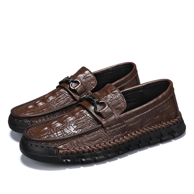 

Модные универсальные мужские кроссовки для ходьбы, новое поступление, классические мужские туфли, свадебные кожаные модные туфли на плоской подошве, мужские туфли с крокодиловым узором, повседневные туфли для мужчин 46 коричневый