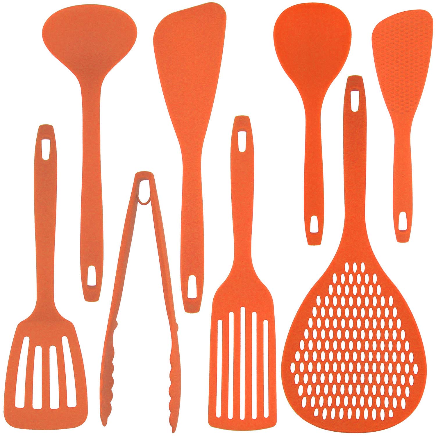 Nagao Kitchen Tool Full Made in Japan Tsubame-Sanjo Set, 8-piece Set, Orange,