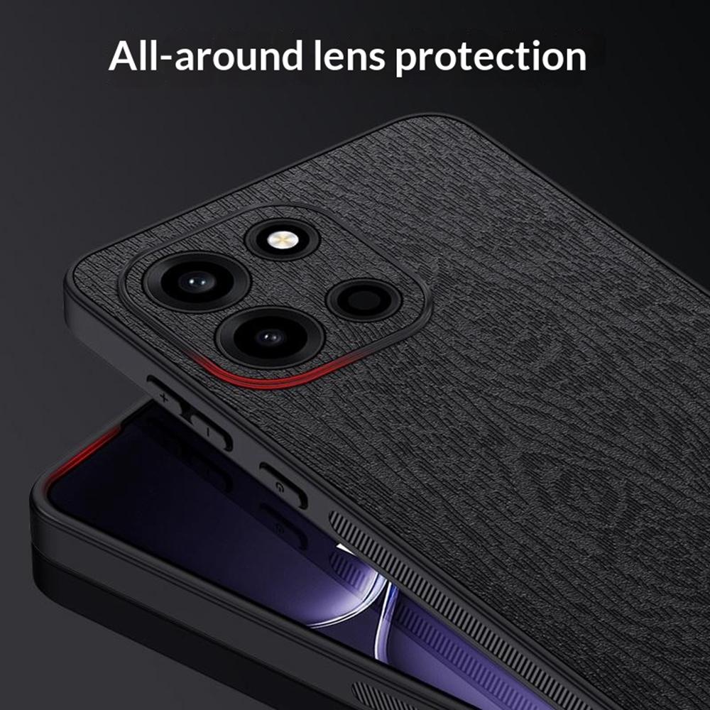 Für OnePlus Turbo 6 5G Hülle Holzstruktur PU-Leder beschichtete PC TPU Handyhülle