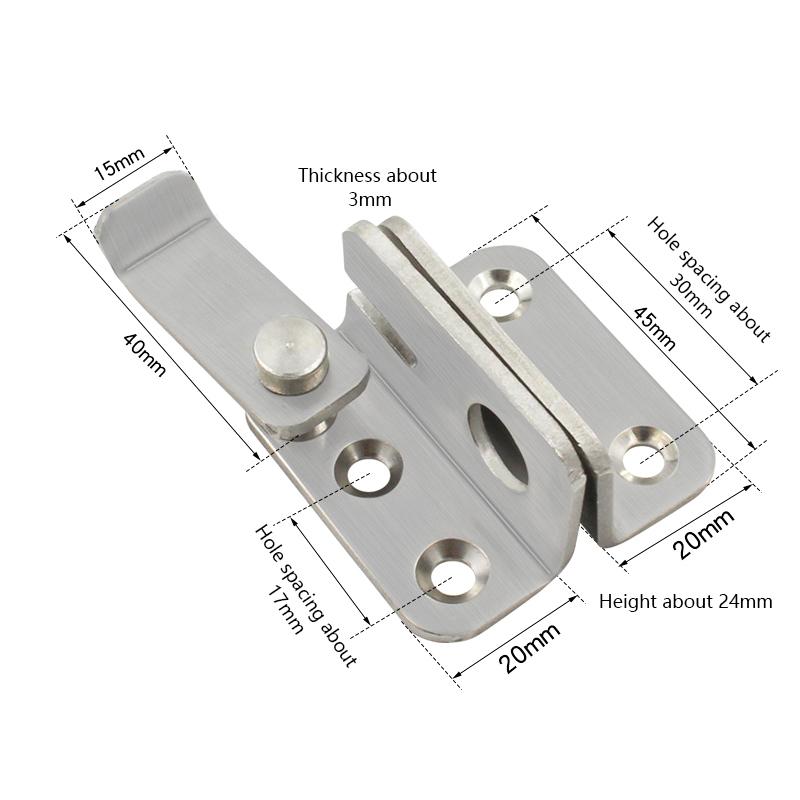 Stainless Steel Sliding Door Lock Bolts Anti-Theft Catch Lock Sliding Bolts Lock Padlock Clasp Gate Safety Lock Home Hardware