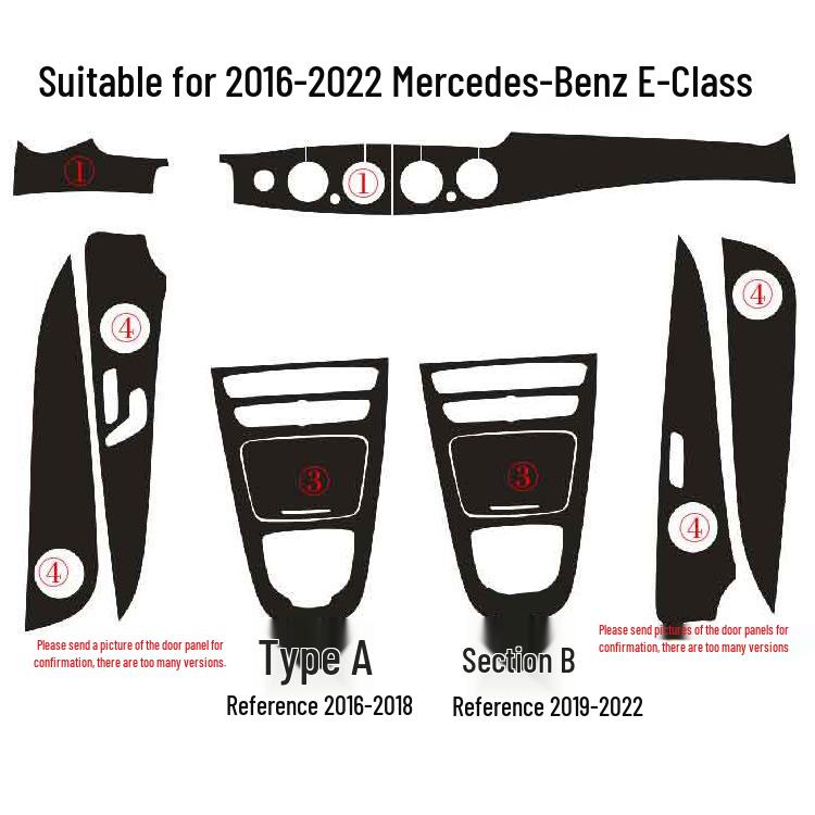 Mercedes-Benz E-Class (2016-2022) Interior Gear Console Decoration Film