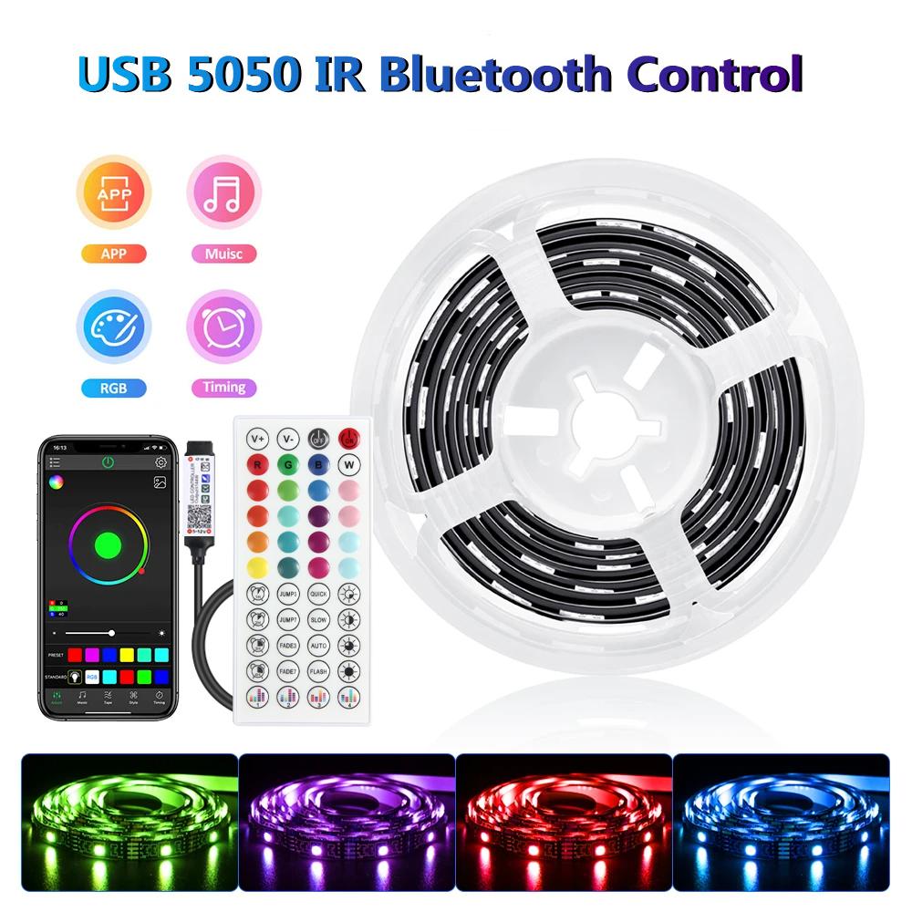 5050 16/LED Strip Lights Bluetooth App IR Control RGB USB Bright Best Suit For Bedroom TV Wall And Living Room Decoration Party