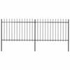 VidaXL Garden Fence with Spear Top Decorative Fence Panels Garden Barrier Patio Farm Outdoor Steel 277621