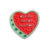 Brooch Pin Lightweight Zinc Alloy Watermelon Shape Badge Smooth Surface Lasers Cut Design Pin Lapel Accessory