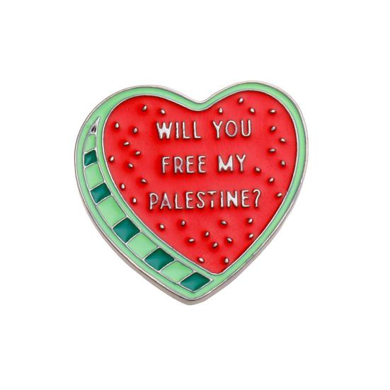 Brooch Pin Lightweight Zinc Alloy Watermelon Shape Badge Smooth Surface Lasers Cut Design Pin Lapel Accessory