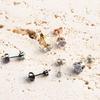 Trendy Zircon Stud Earrings: Minimalist Stainless Steel with Plating, Various Sizes