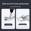 Anti-Splash Bent Head Nail Clippers: Large Opening for Thick, Hard Nails - Home Manicure Tool