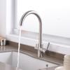 Chrome Dual Handle Filtered Crane For Kitchen, 360 Rotation Water Filter Tap Three Ways Sink Mixer Kitchen Faucet