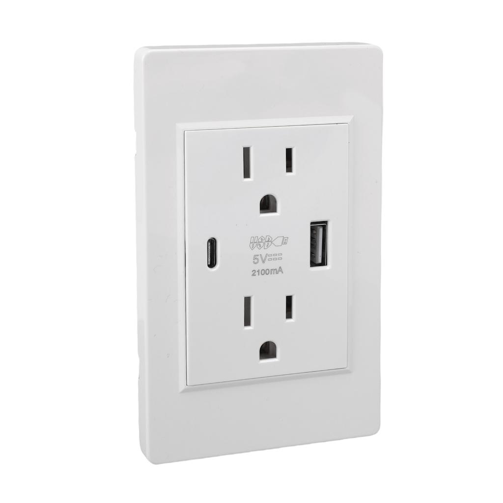 8pcs USB Outlets 15 Amp Wall Outlets Receptacles with USB Type C Ports Plug Outlets White Concealed 118 Type