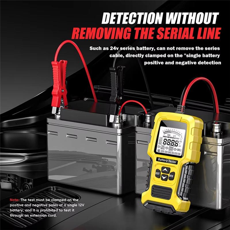 Car Battery Tester Auto Battery Analyzer Car Battery Charging Cranking Test Tool жёлтый