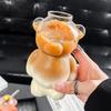 320ML Cute Bear Shaped Coffee Mug Cartoon Bear GlassCup With Straw TransparentCup Birthday Christmas Gift for Women Kids Friends