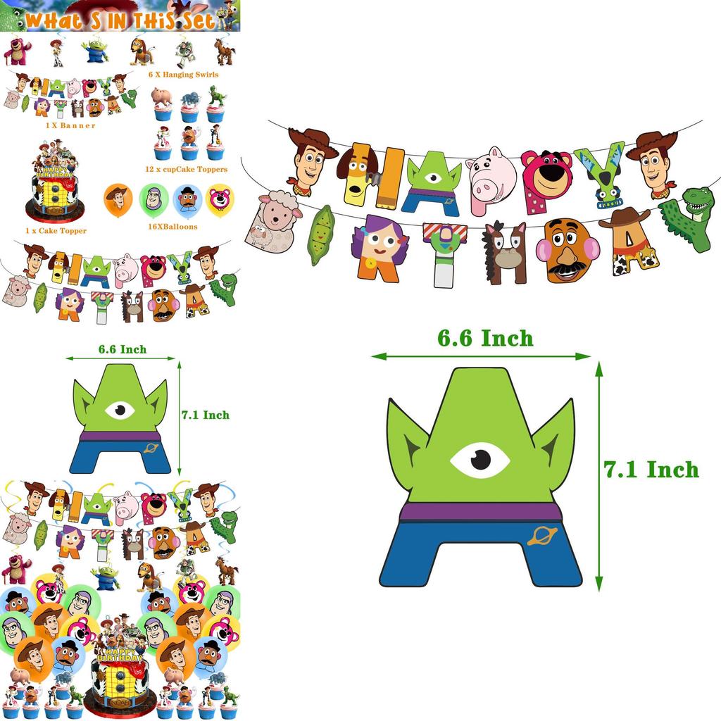 Disney Toy Story Buzz Lightyear Birthday Party Banner Supplies Set For Kids Vibrant And Festive Décor