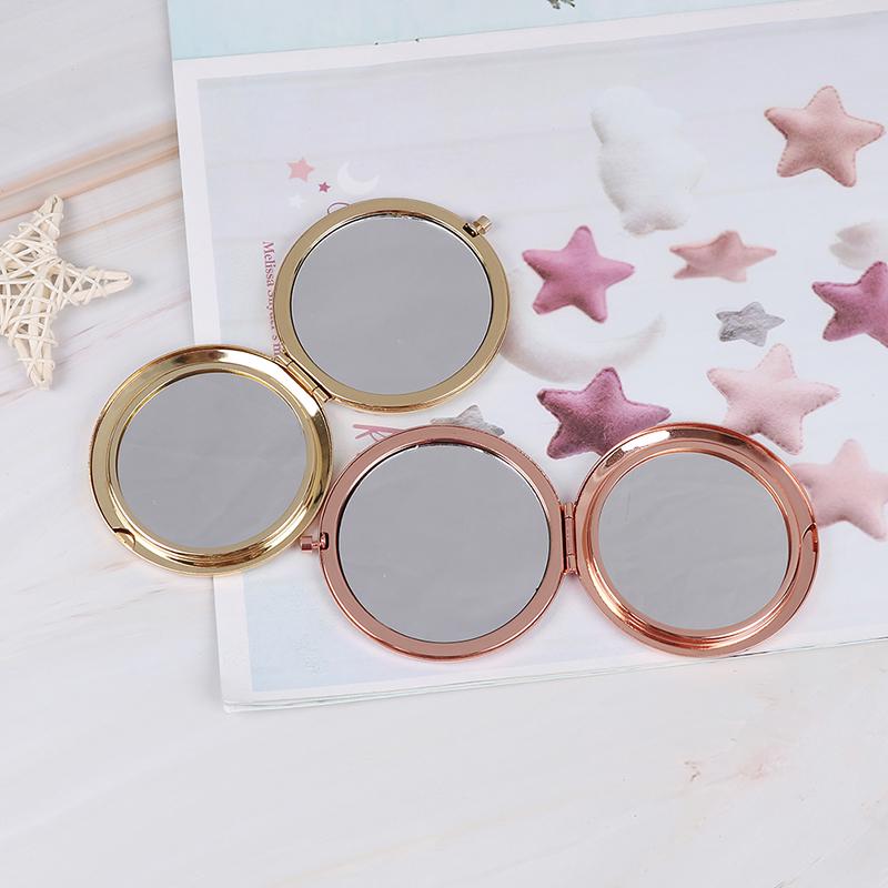 1Pc Exquisite Portable  Folded Makeup Cosmetic Mirror Magnifying Universal Vintage Alloy Compact Pocket Mirror