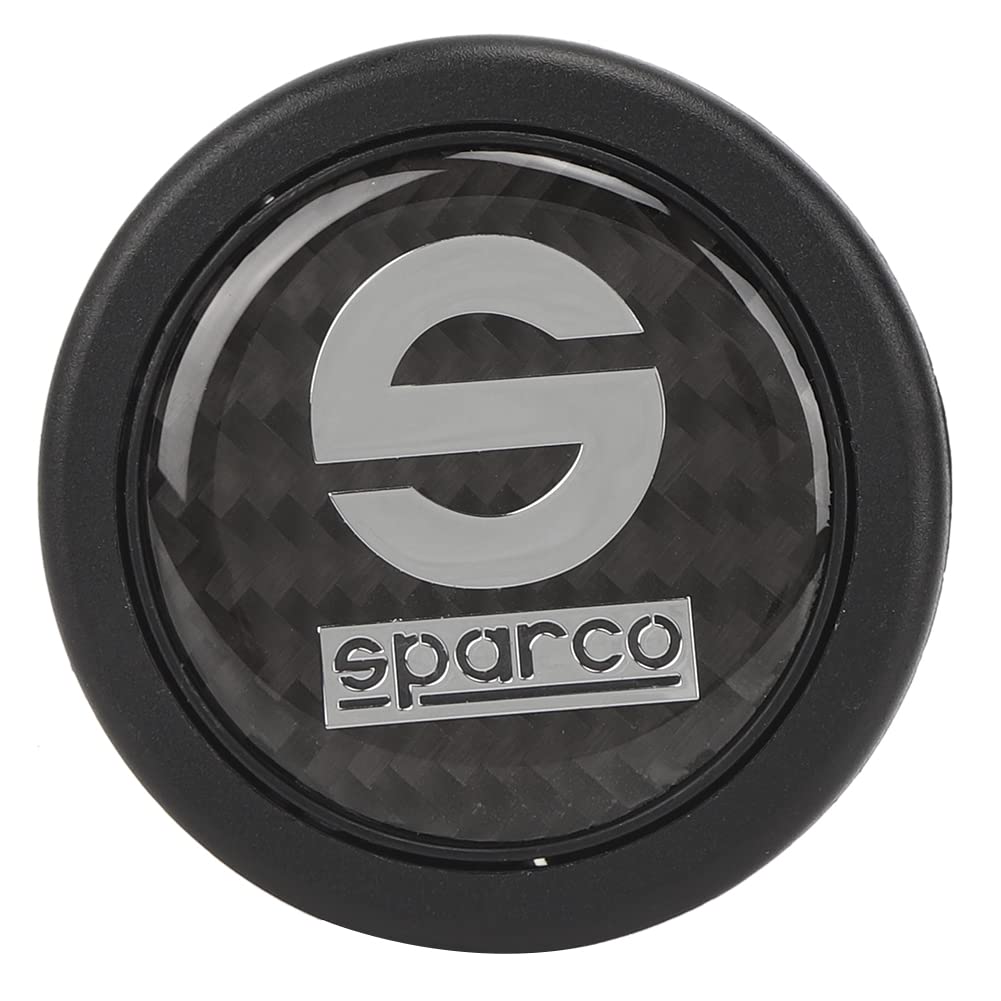Car Steering Wheel Horn Button, 6 Hole Carbon Fiber External Horn Button Kit for Sparco Steering Wheel Car Modification Parts