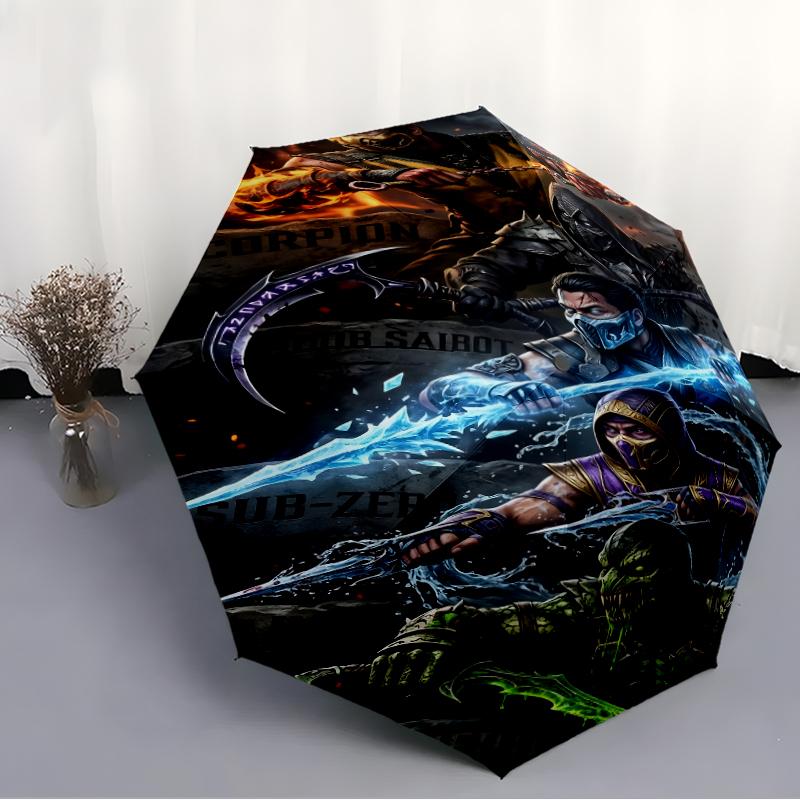 1pc M-mortal Kombat Umbrella, Sun Protection, And UV Shielding. It Has Eight Sturdy Ribs for Outdoor Use And Perfect As a Holiday Gift
