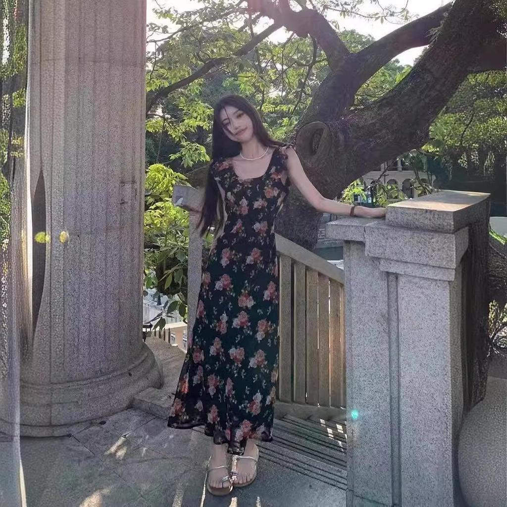 Women's Summer 2024 French-Inspired Seaside Long Dress