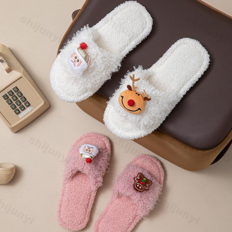 Fashion Women's Cotton Slippers 2025 Autumn Winter New Indoor Cute Non Slip Home Shoes Lightweight Comfortable Soft Sole Plush Slippers