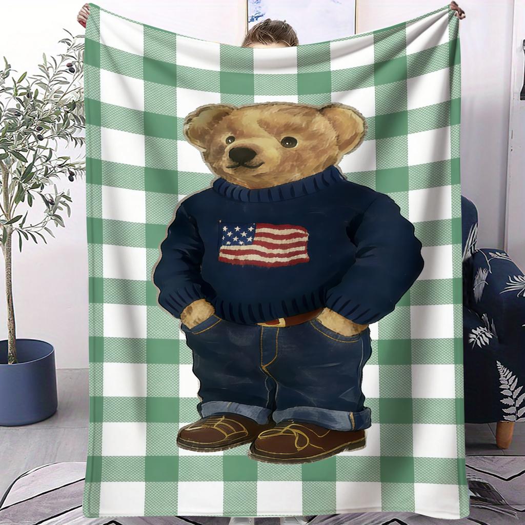 Various Styles Teddy Bear Small Cover Blanket Bed Sheet Soft Comfortable Warm All Season For Bedroom Sofa Dorm Car Camping Nap