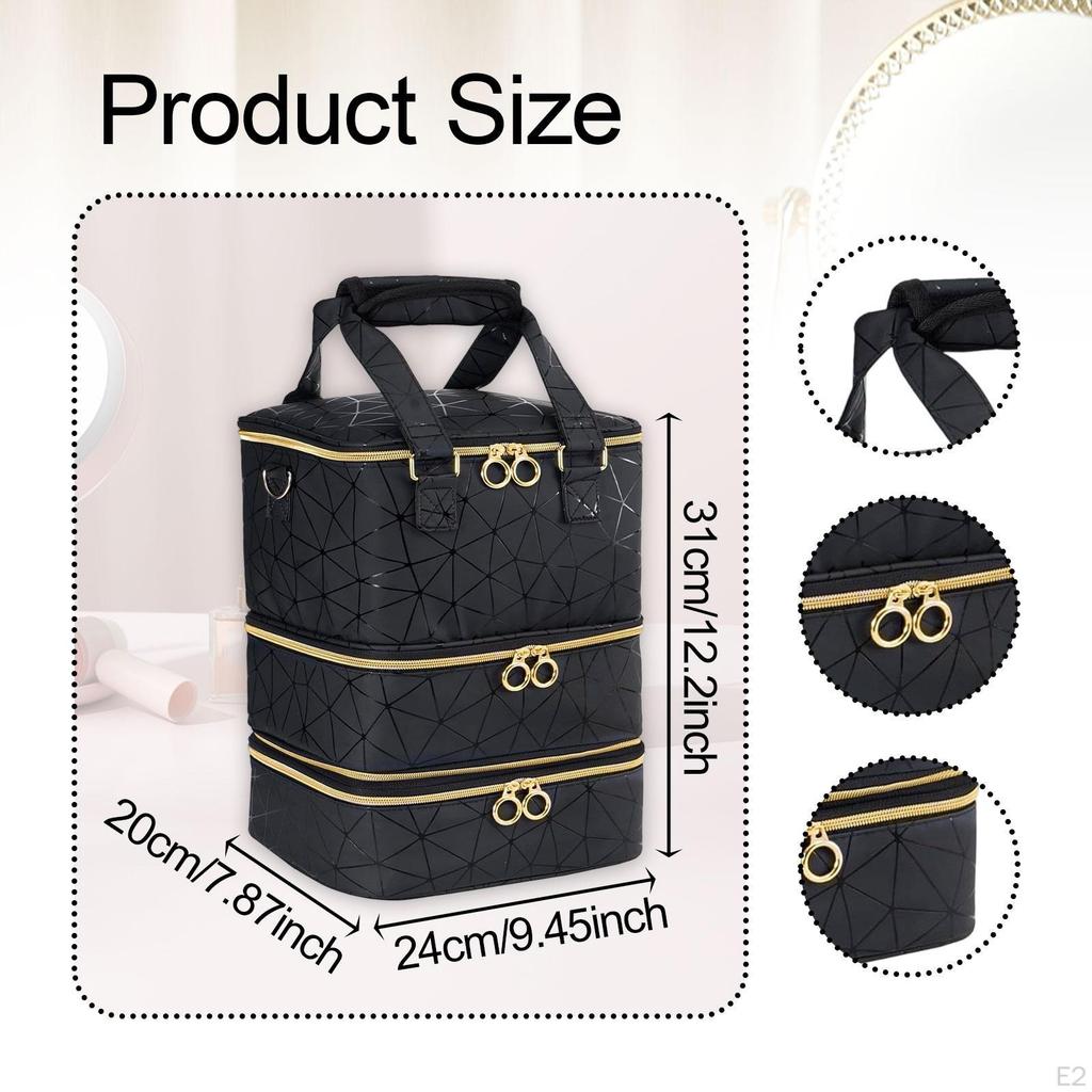 Nagellack-Tragetasche, Kosmetiktasche, Beutel, 3-stöckige Aufbewahrungsbox, tragbarer Halter
