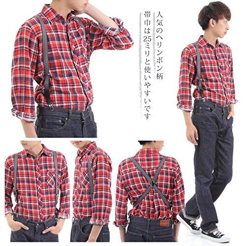 [Peace Workshop] Shoulder Suspenders 25mm Herringbone Men's Black/Beige