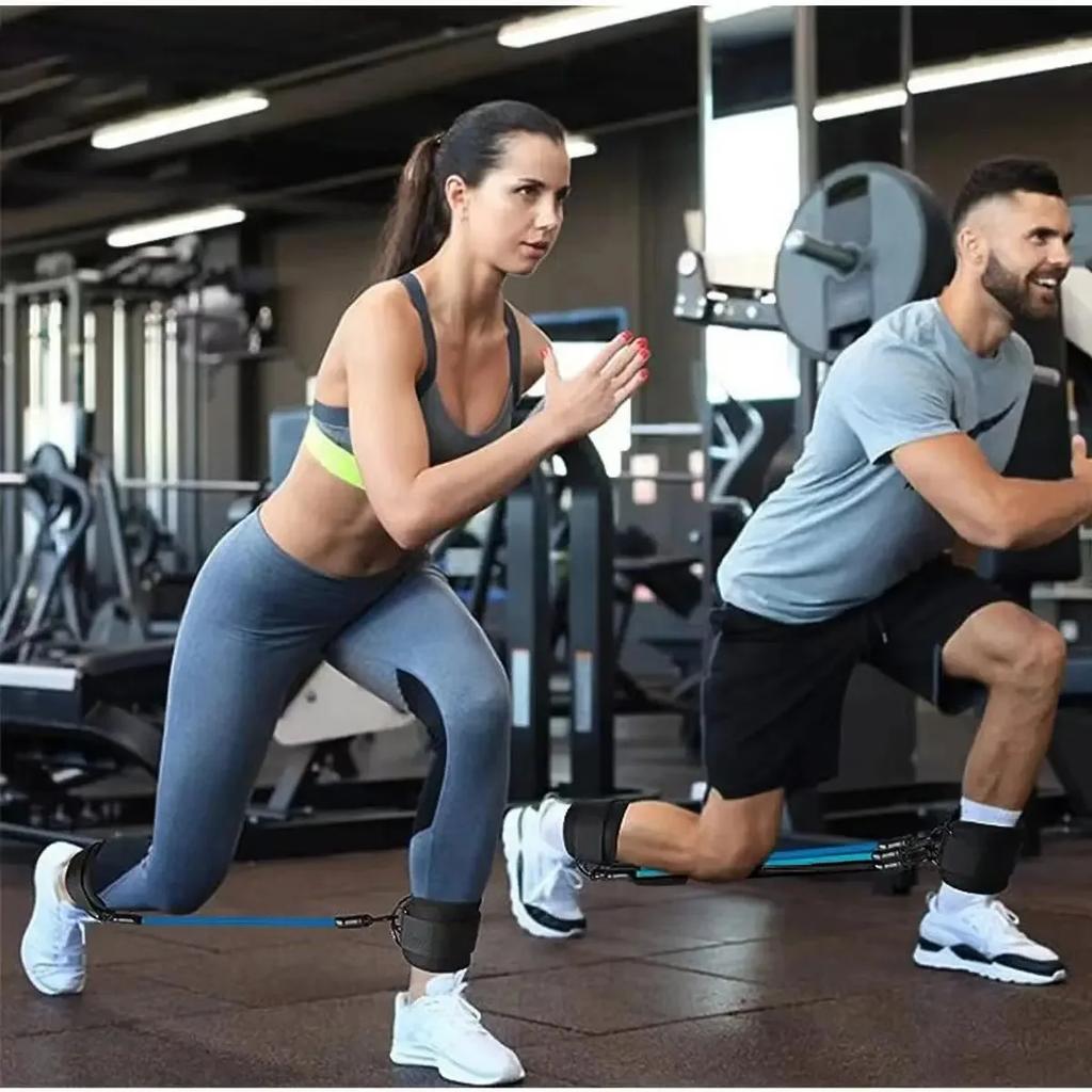 1 Zestaw Wyściełane Paski na Kostkę Paski na Kostkę do Maszyn Kablowych Podwójny D-Ring Fitness Mankiety na Kostkę do Treningów na Siłowni Zniżka Wyprosty Nóg