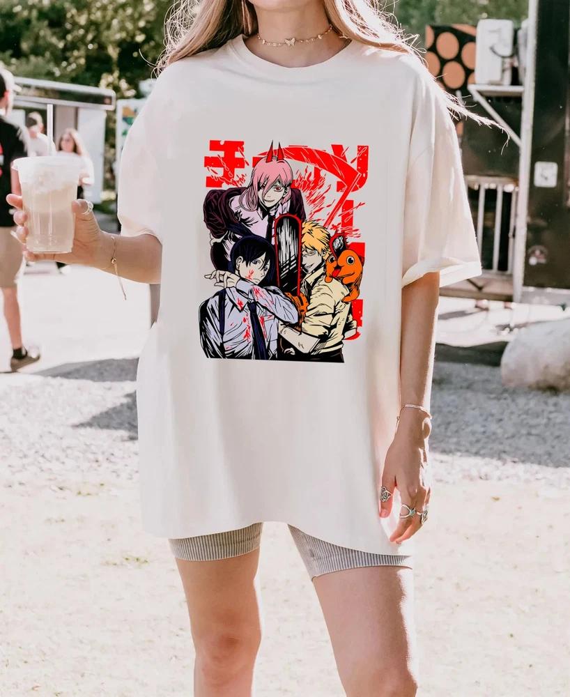 Chainsaw Unisex Anime Shirt Chainsaw Devil T Shirt White Size S4XL S
