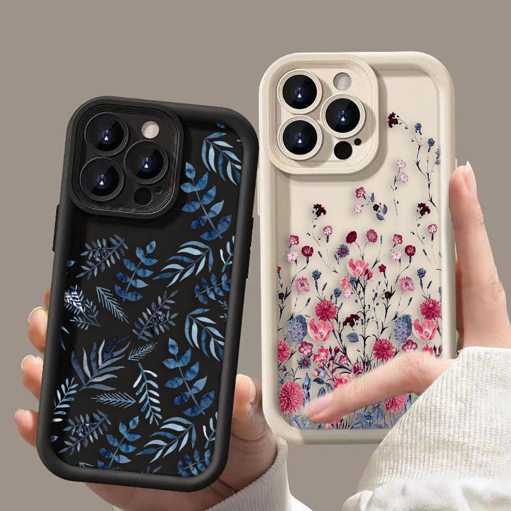 Beautiful Flowers Phone Case For iPhone Apple 17 AIR 16 16E 11 12 13 14 15 XR Plus Pro Max DIY Case TPU Shockproof Cover Capa