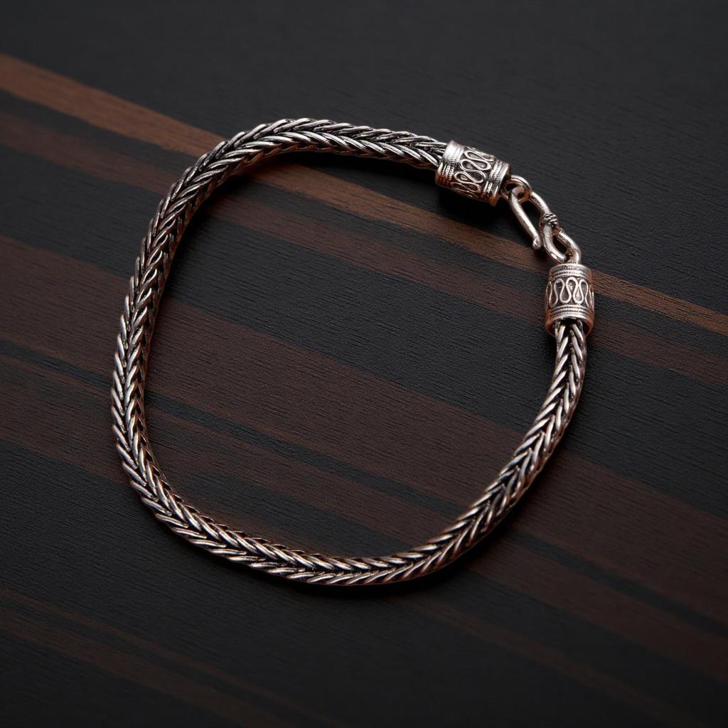 Men's Trendy 925 Sterling Silver Woven Bracelet - European Style Luxury Jewelry