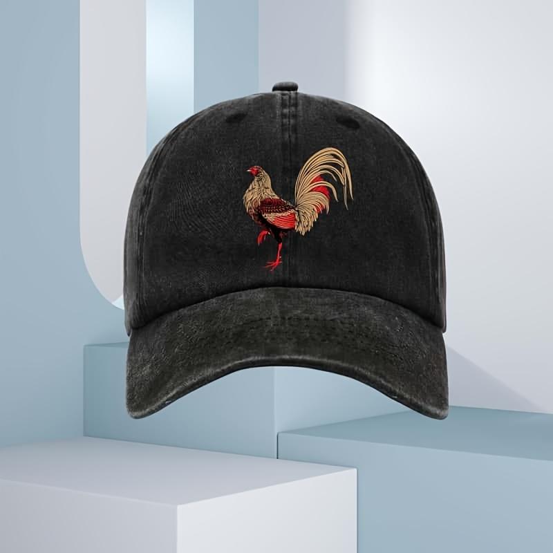 Unisex chicken print baseball cap adjustable buckle curved edge suitable for outdoor camping travel leisure daily wear