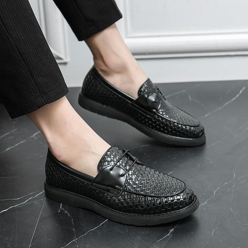 FashionNew Arrival Men Loafers All-match Spring Black Loafers Shoes Man High Quality Mens Office Shoes Casual Leather Driving Flats