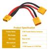 1/2pcs 14AWG XT60 Parallel Battery Connector 2-Male To 1-Female XT-60 Cable Dual Extension Y Splitter Harness Adapter