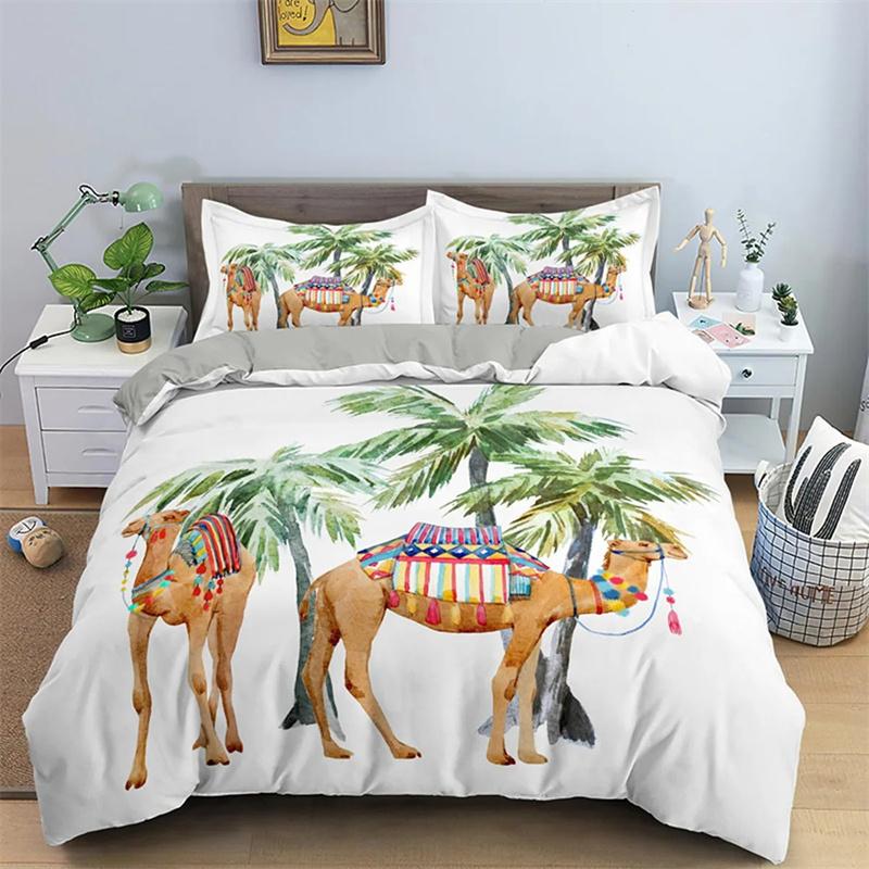 3D Desert Camel Duvet Cover Brown Animal Boys Girls Kids Teen Adult Cute Wildlife Theme Polyester Quilt Cover Bedroom Decoration
