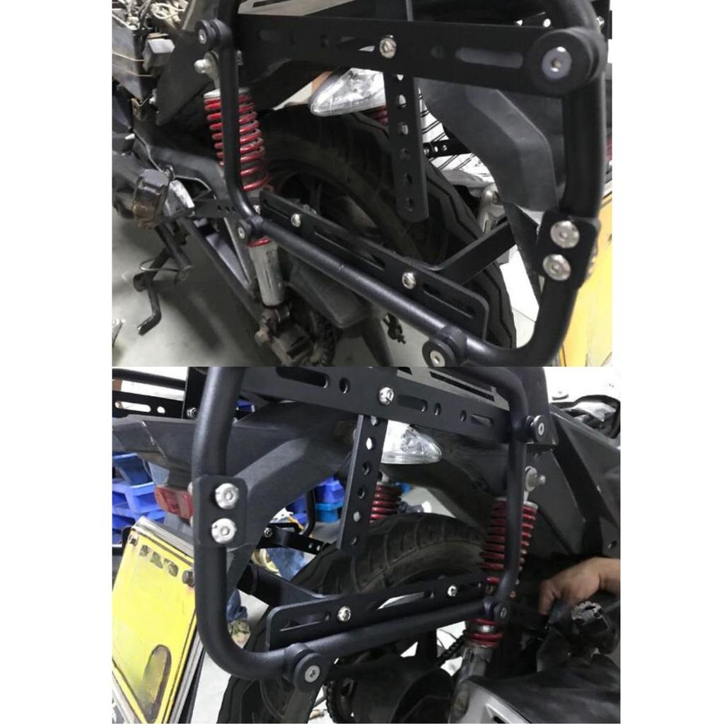 Partools Motorcycle Side Box Mounting Stay Left and Right Set Universal Pannier Case Carrier Support (with Stay)