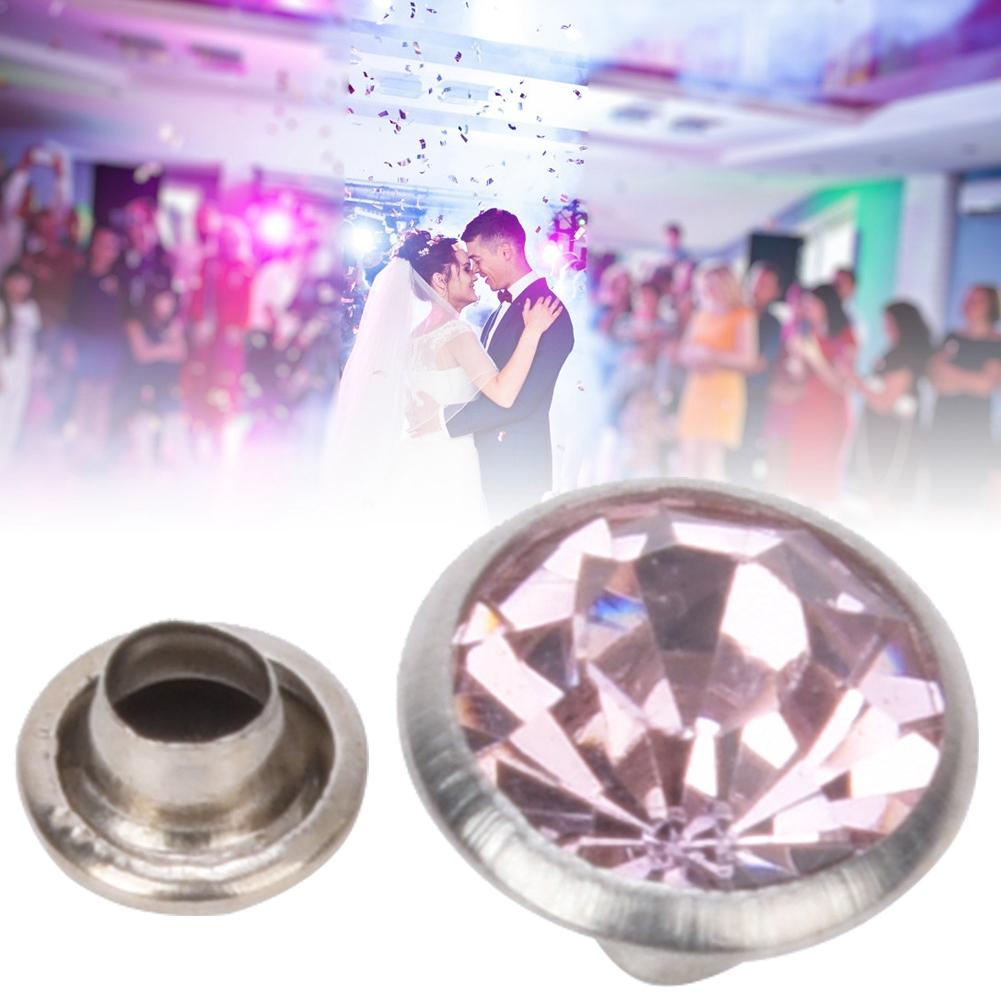 20 Set Rhinestone Rivet Colorful Silver Side DIY Bag Shoes Clothes Decoration 10mm10mm Silver Side Pink Rhinestone