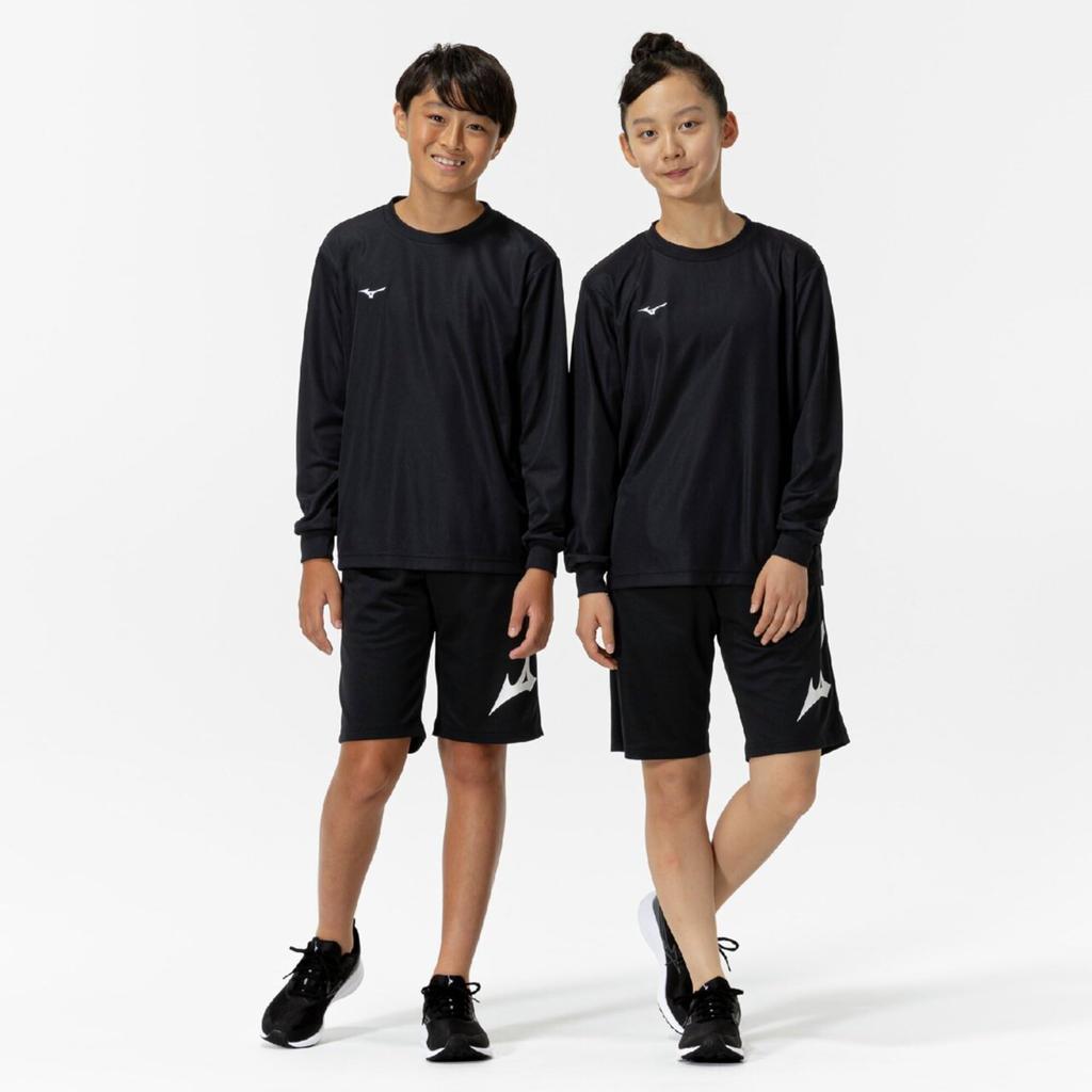 Mizuno NaviDry Long Sleeve Training with and Model Size 160 Kids' T-Shirt U-Neck, Moisture-Wicking Quick-Drying Innerwear, 32MAC495, Junior,