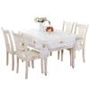 Nappe Coton Blanc Fil Europe Brodé Jupe de Table Couverture Table à Manger Dentelle Fleurie Pastoral Couverture Serviette Table Basse