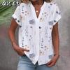 Women's Fashion Casual Short Sleeve V Neck Blouses & Shirts