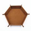 Hexagonal Flannel Dice Tray Foldable Storage Box PU Game Tray Desktop Storage Box Jewelry Tray