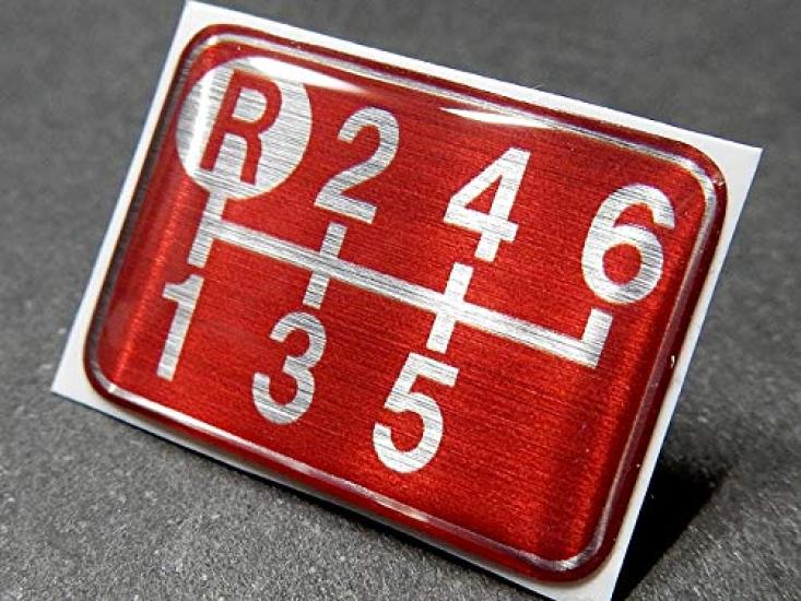 Tuningfan Shift Pattern Upper Left for Manual Transmission Emblem, Red, R, 6-Speed Vehicles, Forward, Elf, Fighter, Dutro, Red, SPE-R604