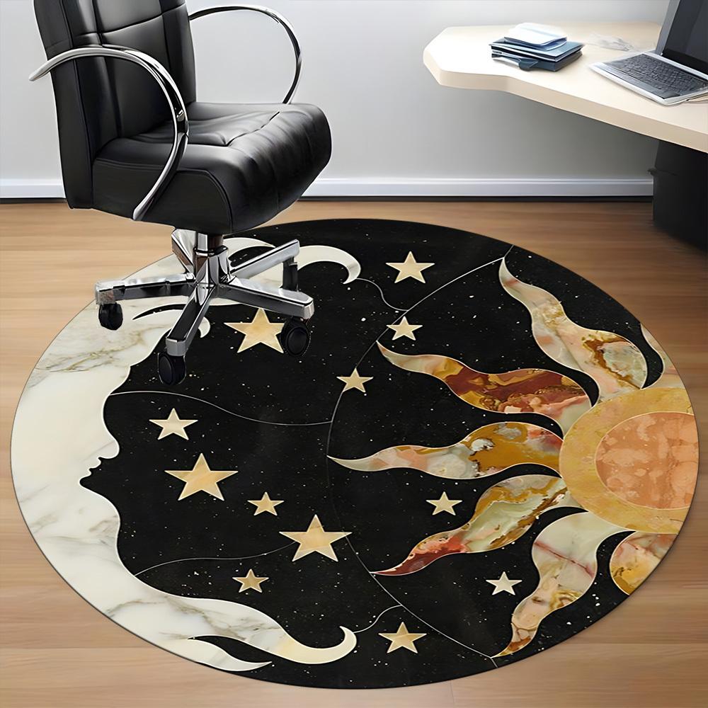 1PC Celestial Patterns Chair Carpet for Office, Indoor Non-Slip Washable  Carpet, Soft Comfortable Mat For Office Room yy250930106