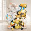 60pcs Construction Vehicle Balloon Cream White Number Birthday Balloon Set Architecture Theme Party Decoration Festival Supplies