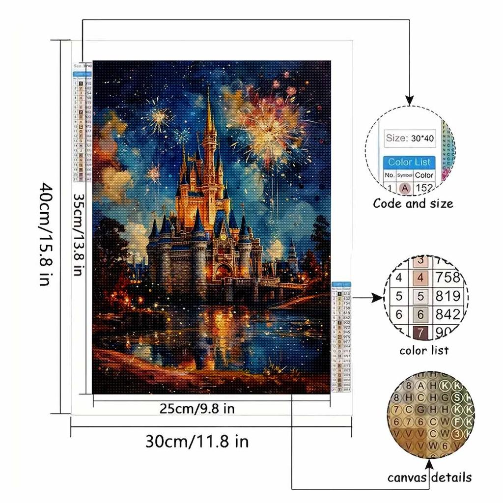 DIY Diamond Painting The Castle In A Fairy Tale Cross Stitch Kit Mosaic Art Diamond Painting Full Circle Diamond Home Decoration