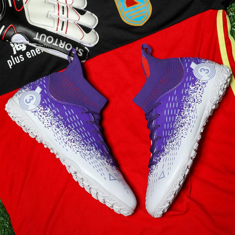 Children Teenagers and Adults New High-quality Shock Absorption Anti-skid Wear-resistant High Top Short Spike Outdoor Football Shoes