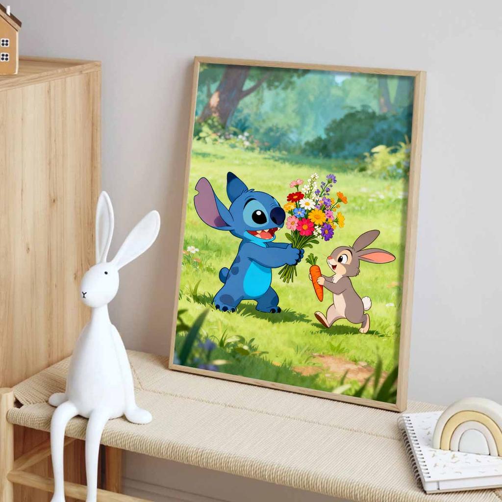 Disney 5D Diamond Painting Kit Stitch and Thumper Gift Home or Office Home Decor Art Diamond Painting Kit for Walls