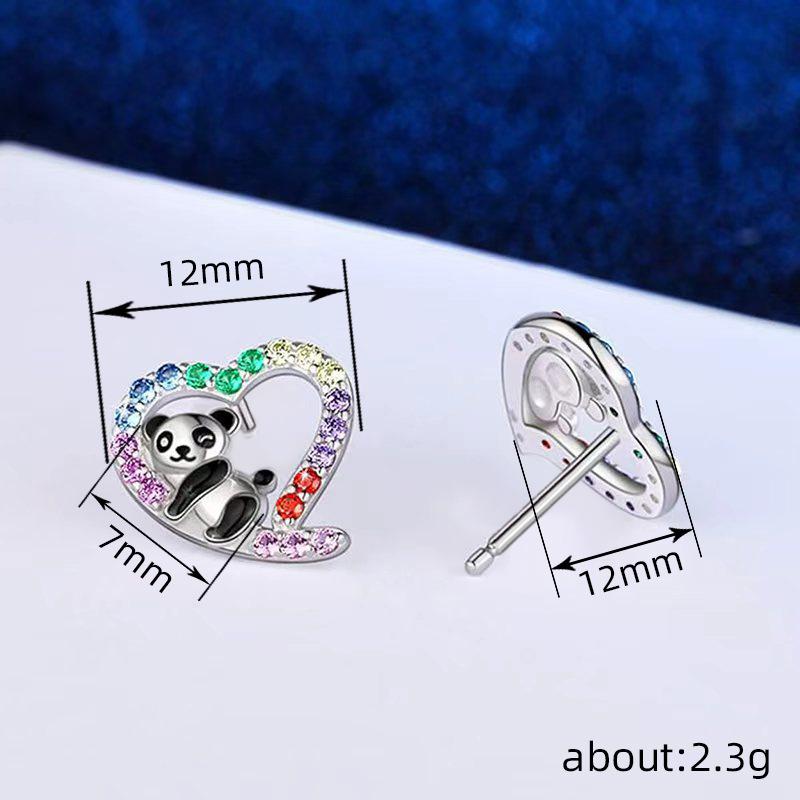 Recommended small stud earrings, trendy ins cute panda drop earrings, cartoon animal earrings